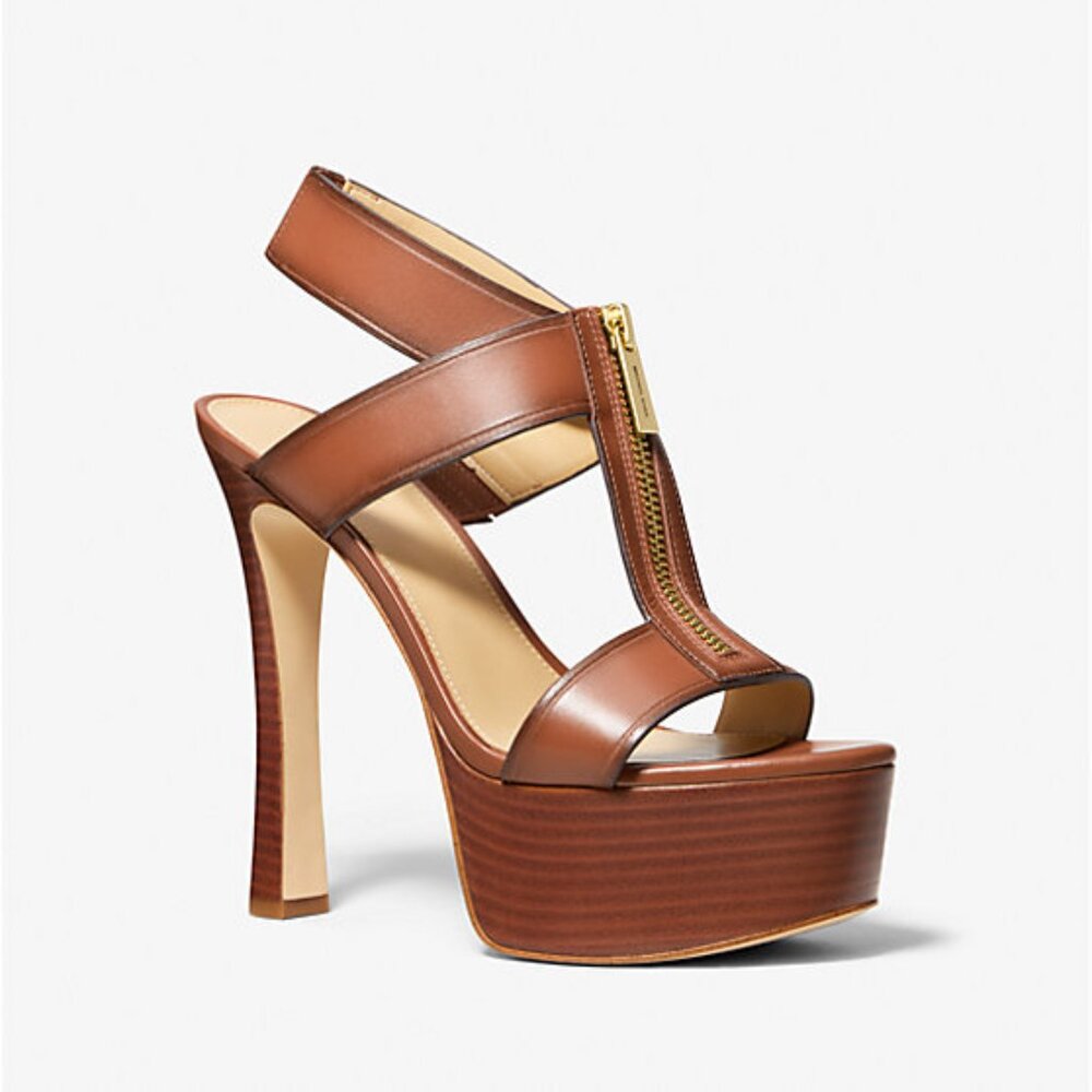 Michael Kors Berkley Leather Platform Sandal - Size 11